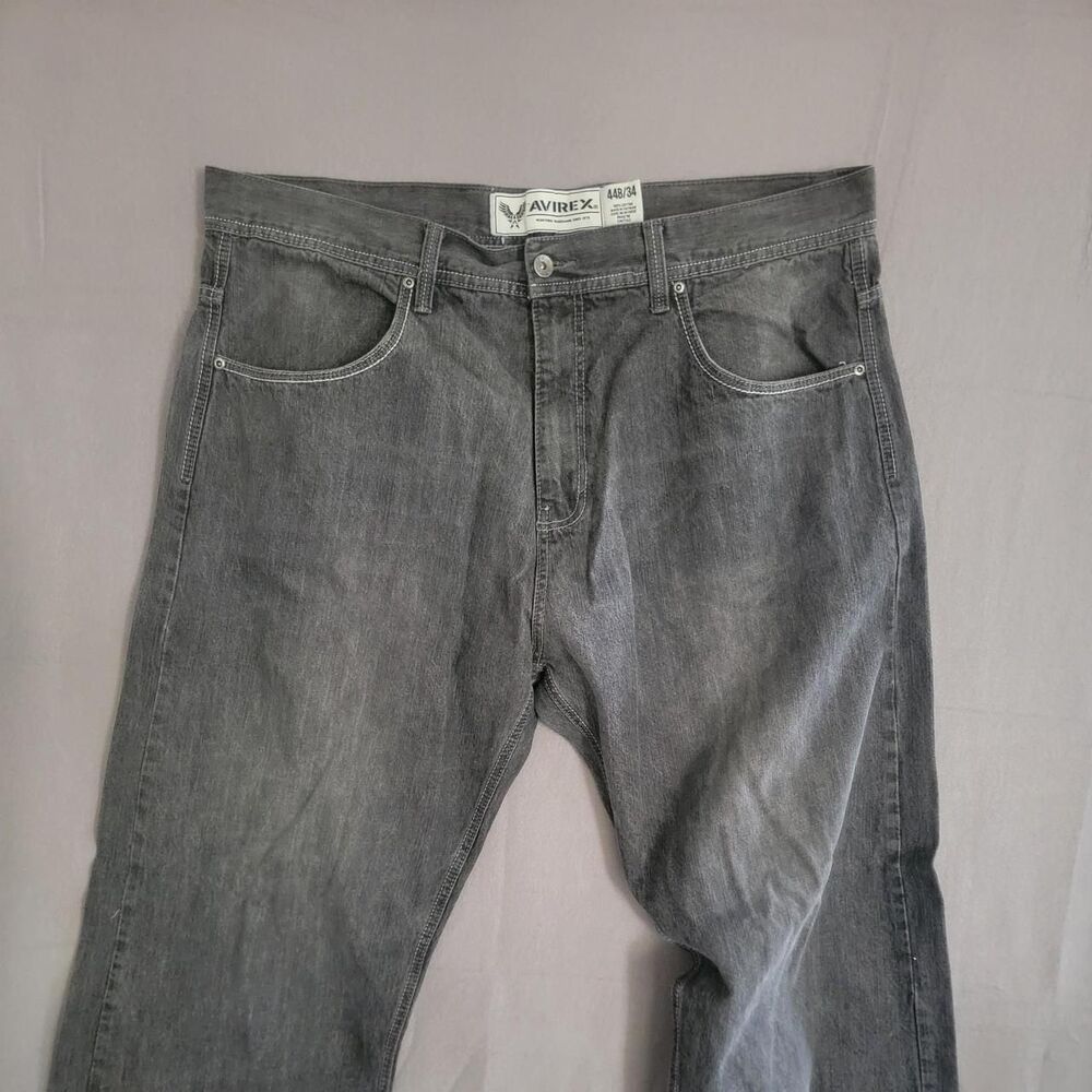 Avirex Men's Grey and Black Trousers